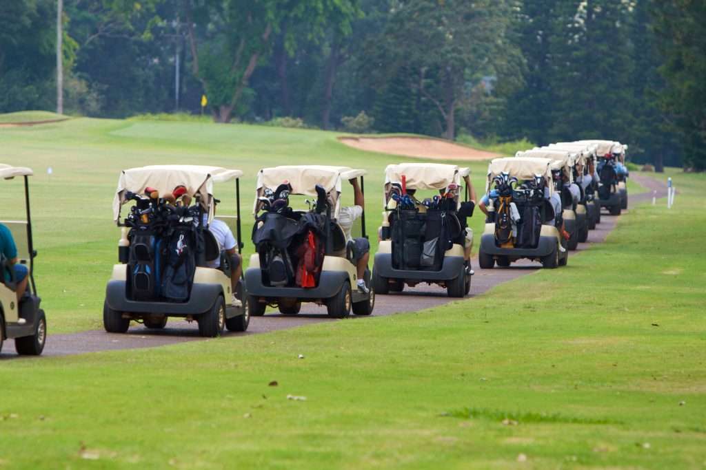 large group of golfers