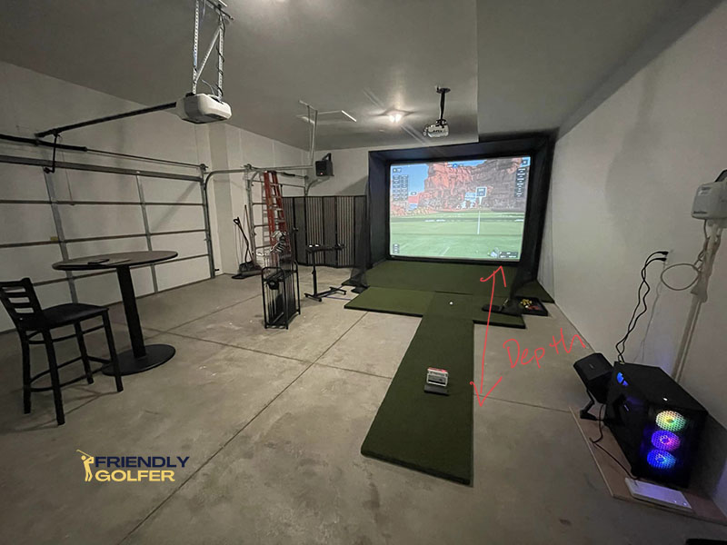Golf simulator depth