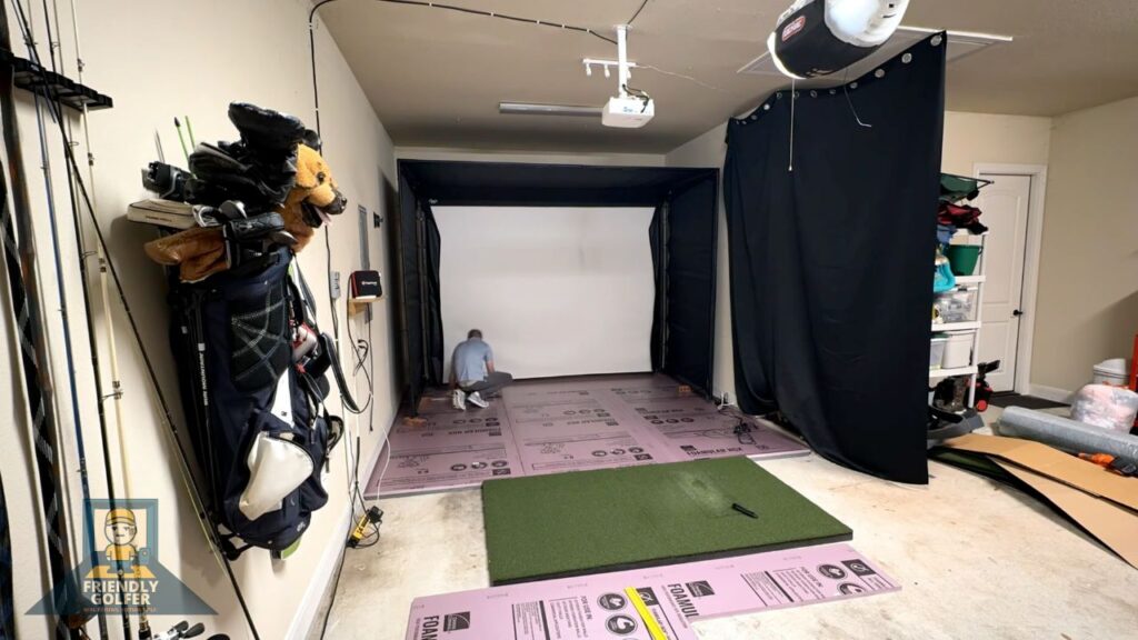 foam board insulation golf simulator floor