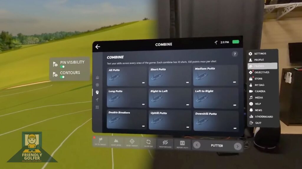 immersive putting combine