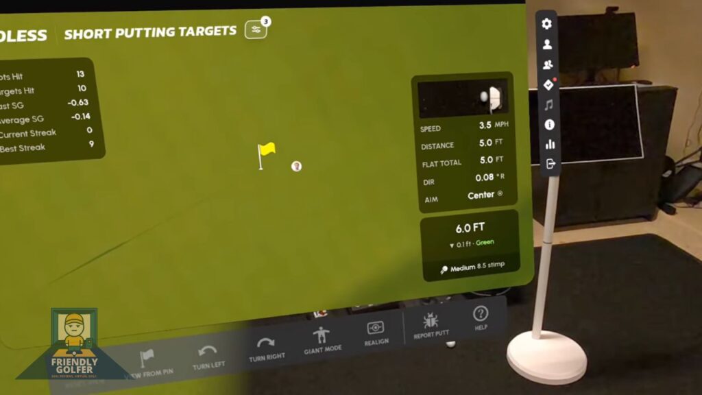immersive putting data