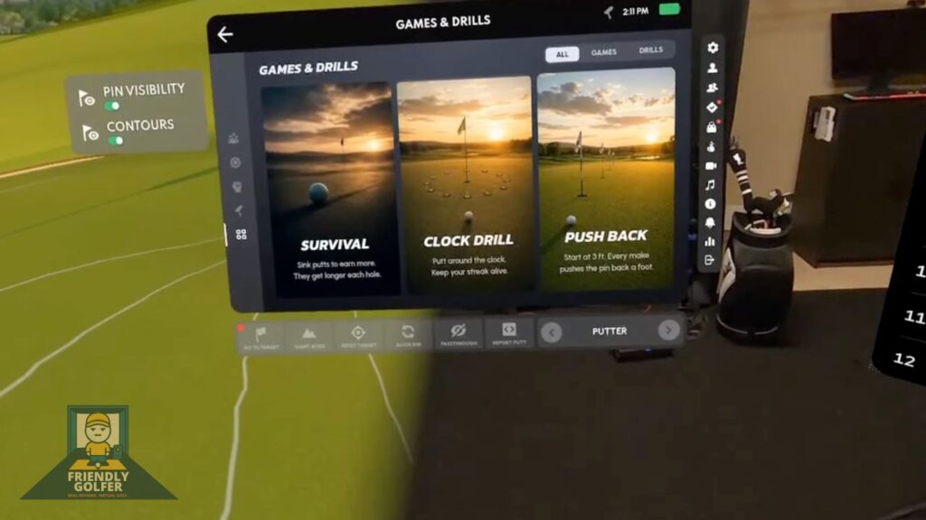 immersive putting games and drills